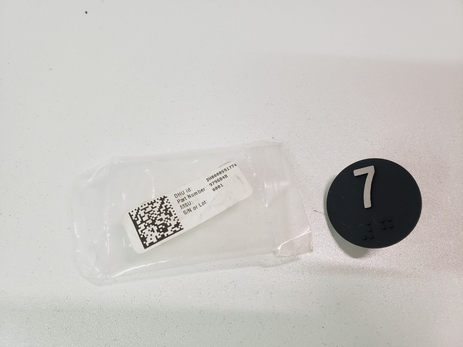 UNUSED – TKE ThyssenKrupp 9796848 Elevator Floor 7 Button Round