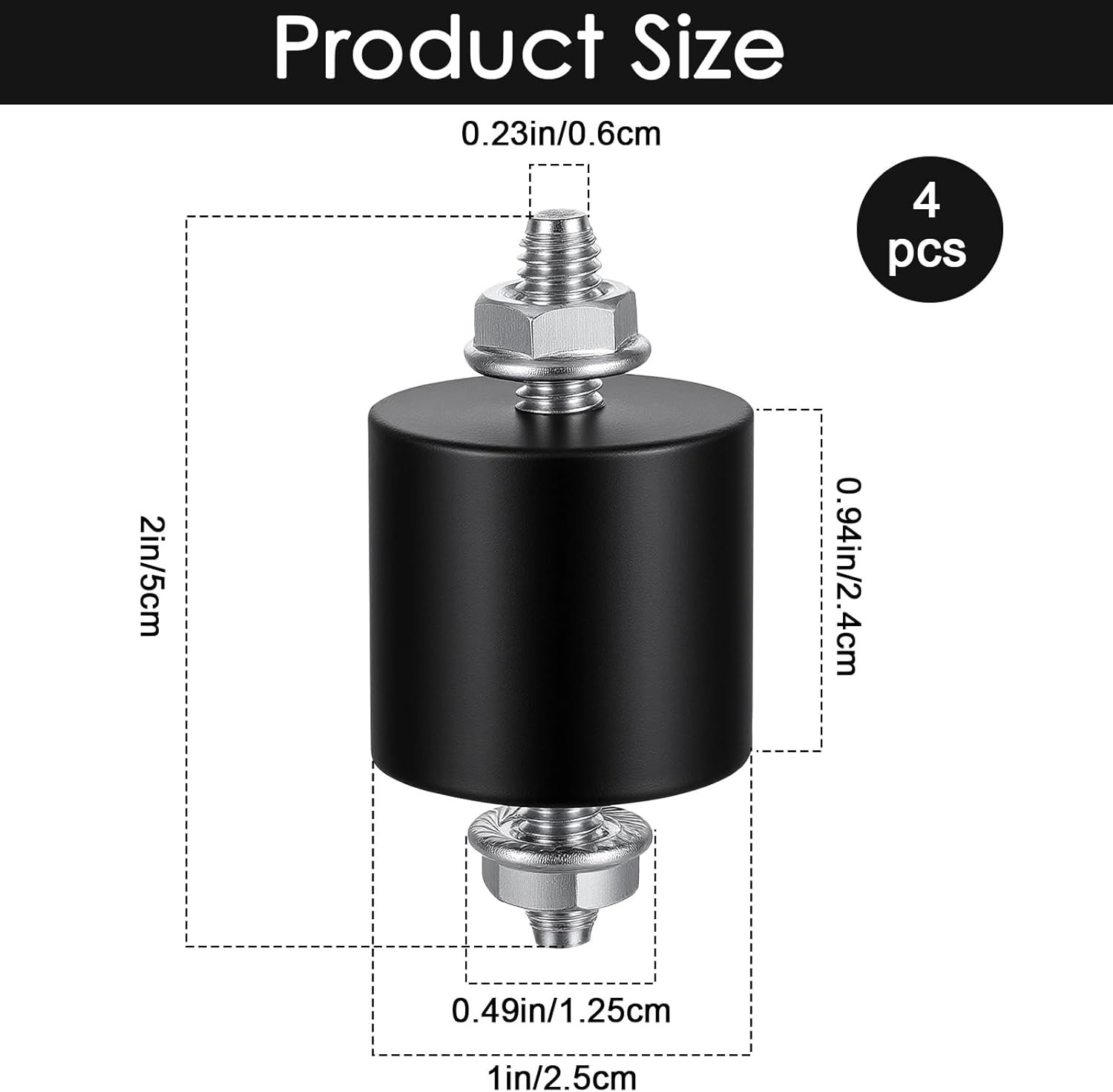 4 Pack 25x25mm M6 , Rubber Isolator Mounts, Rubbers Mount Shock Absorber, Ant…