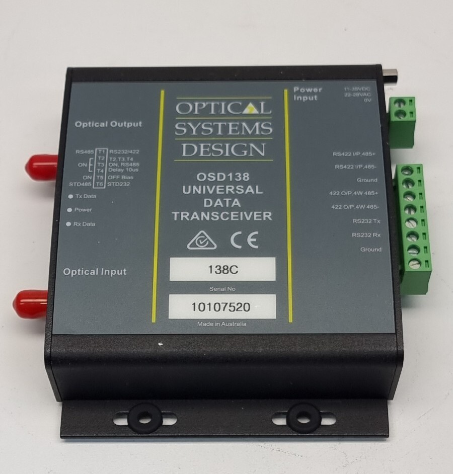 Optical Systems Design OSD138 Universal Data Transceiver RS422 RS232 RS485