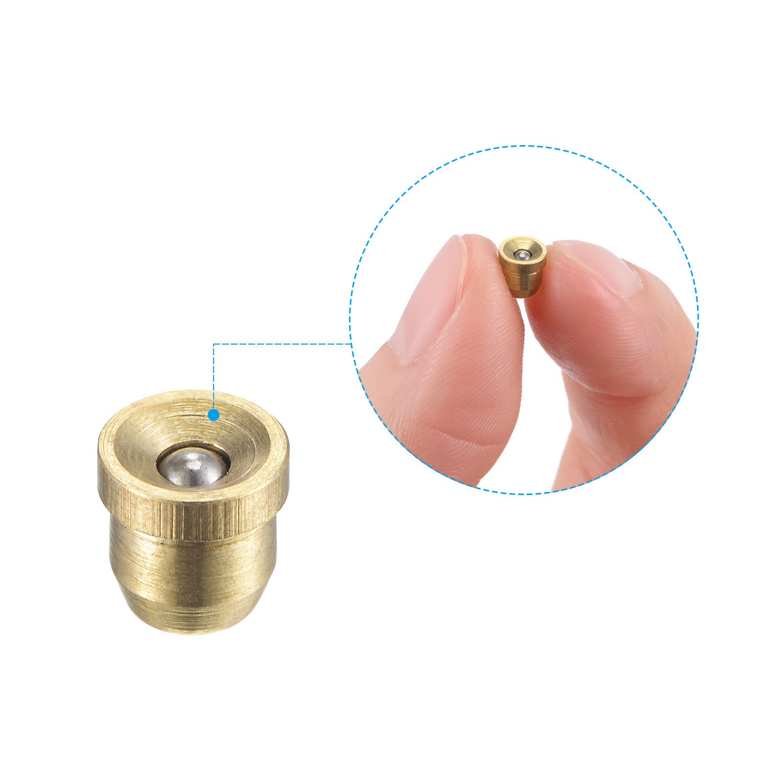 Brass Push Button Flange Grease Oil Cup 4mm for Lubrication System 8Pcs