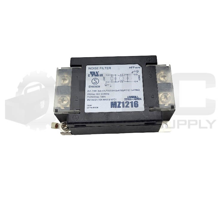 DENSEI-LAMBDA MZ1216 NOISE FILTER 250VAC 16A 50/60HZ