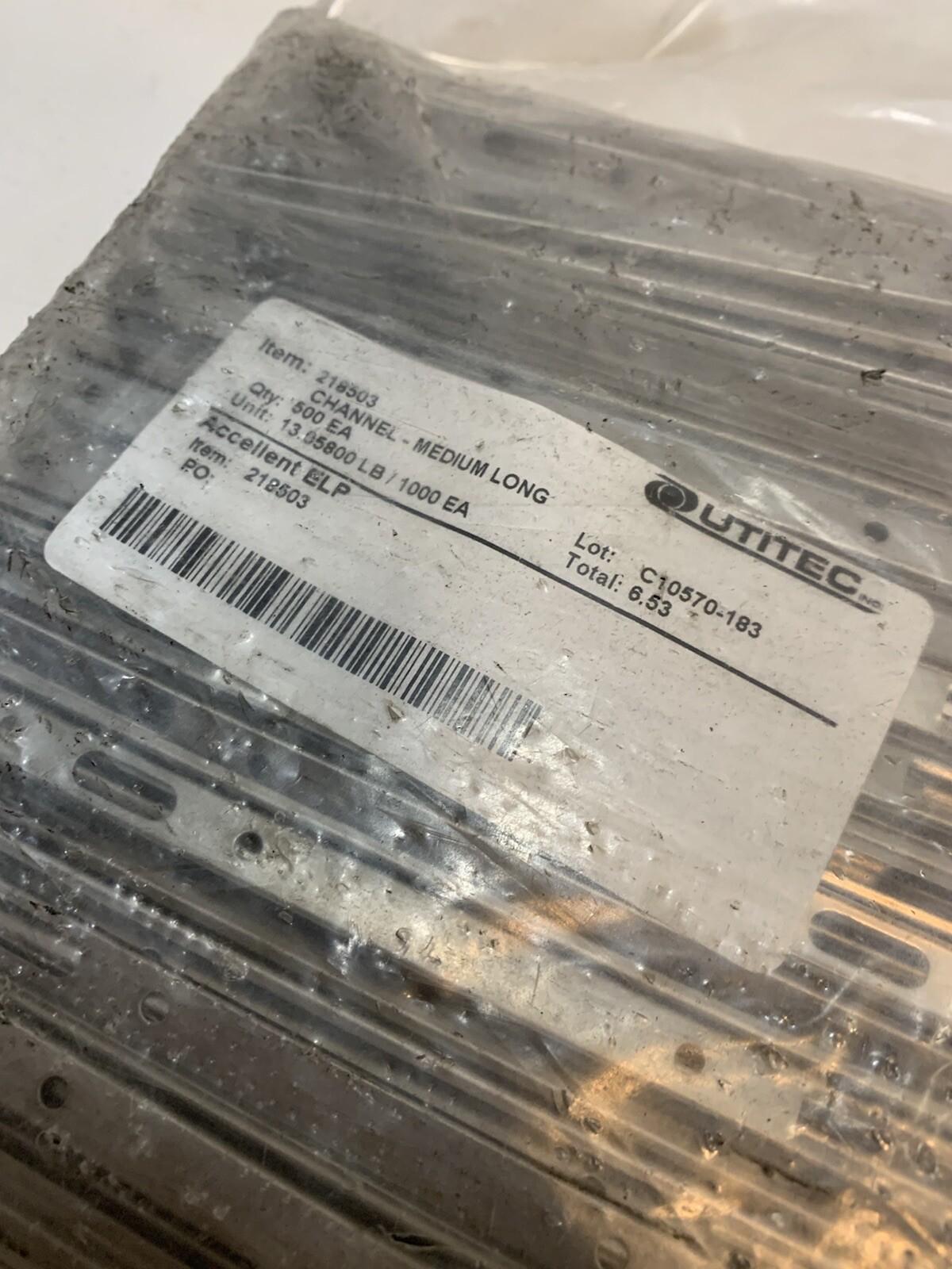 500 Pack of Utitec 218503 Channels – Medium Long 6.53 Accellent ELP C10570-183