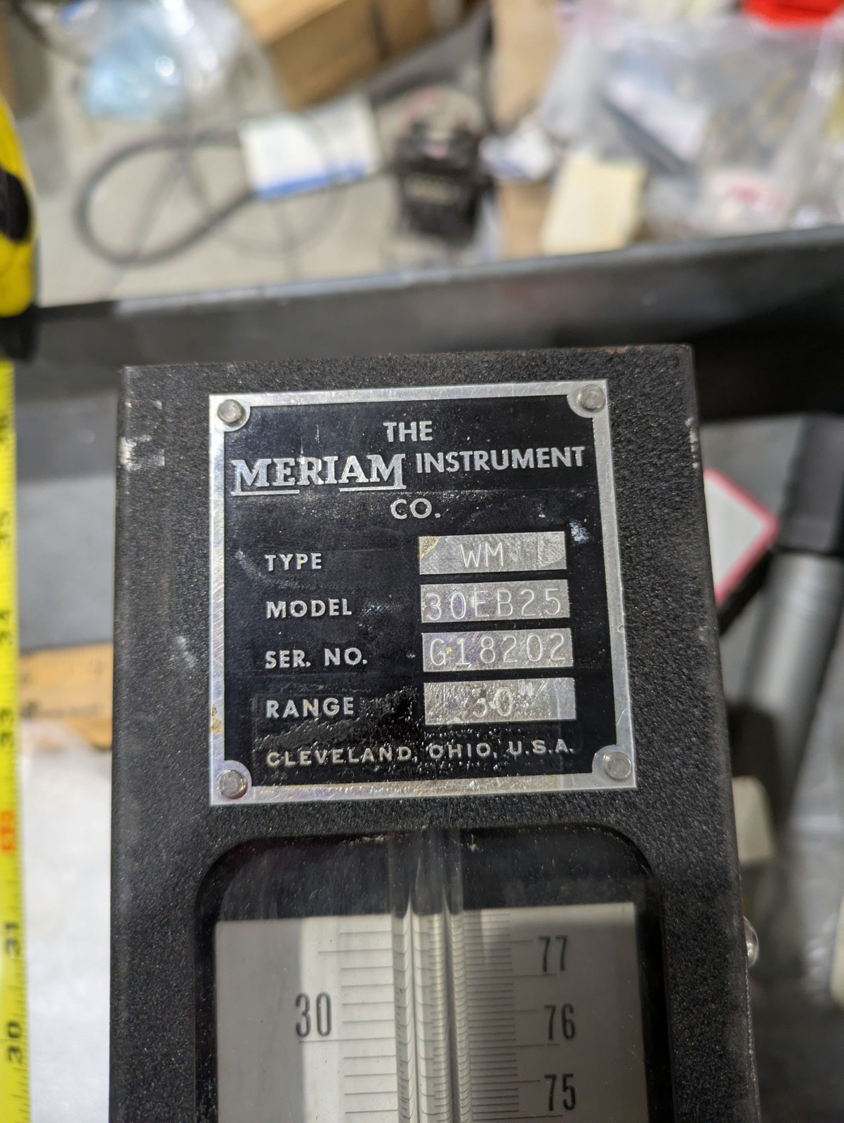 THE MERIAM INSTRUMENTS TYPE WM 30EB25 VACUUM