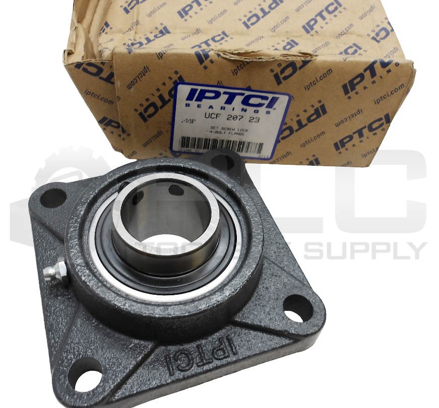 NEW IPTCI UCF 207 23 SET SCREW LOCK 4-BOLT FLANGE