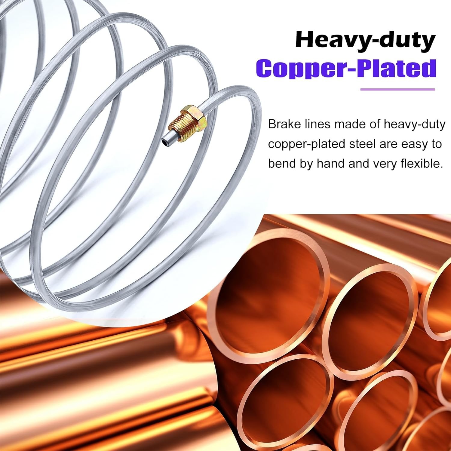 25 ft Copper Nickel Brake Line Kit with Fittings for Hydraulic Systems