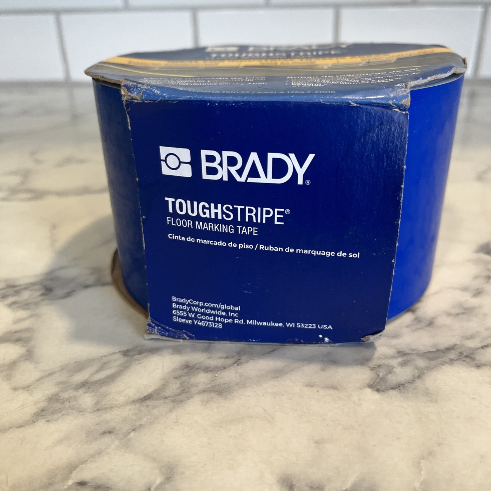 Brady 104344 Toughstripe B-514 Blue 3in X 100ft Solid Colored Tape Roll
