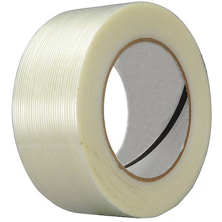 Zoro Select Tc389-12Mm X 55M (72Pk) Filament Tape, Rubber Adhesive, 55M L,