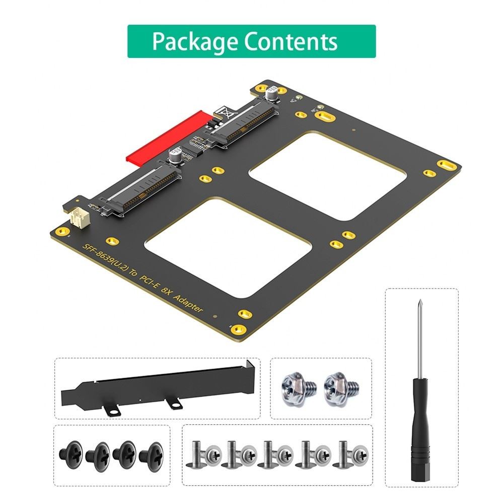 Dual U2 SSD to PCIe 40 X8 Adapter Support 2 X or Soft