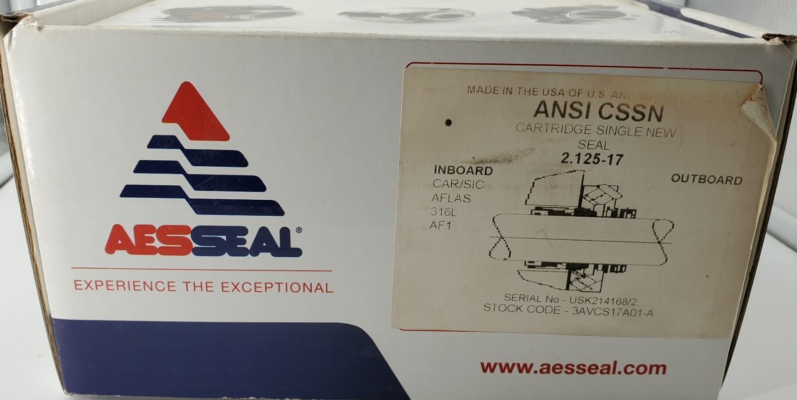 NEW! AESSEAL cartrige seal 2.125inch, 3avcs17a01-a