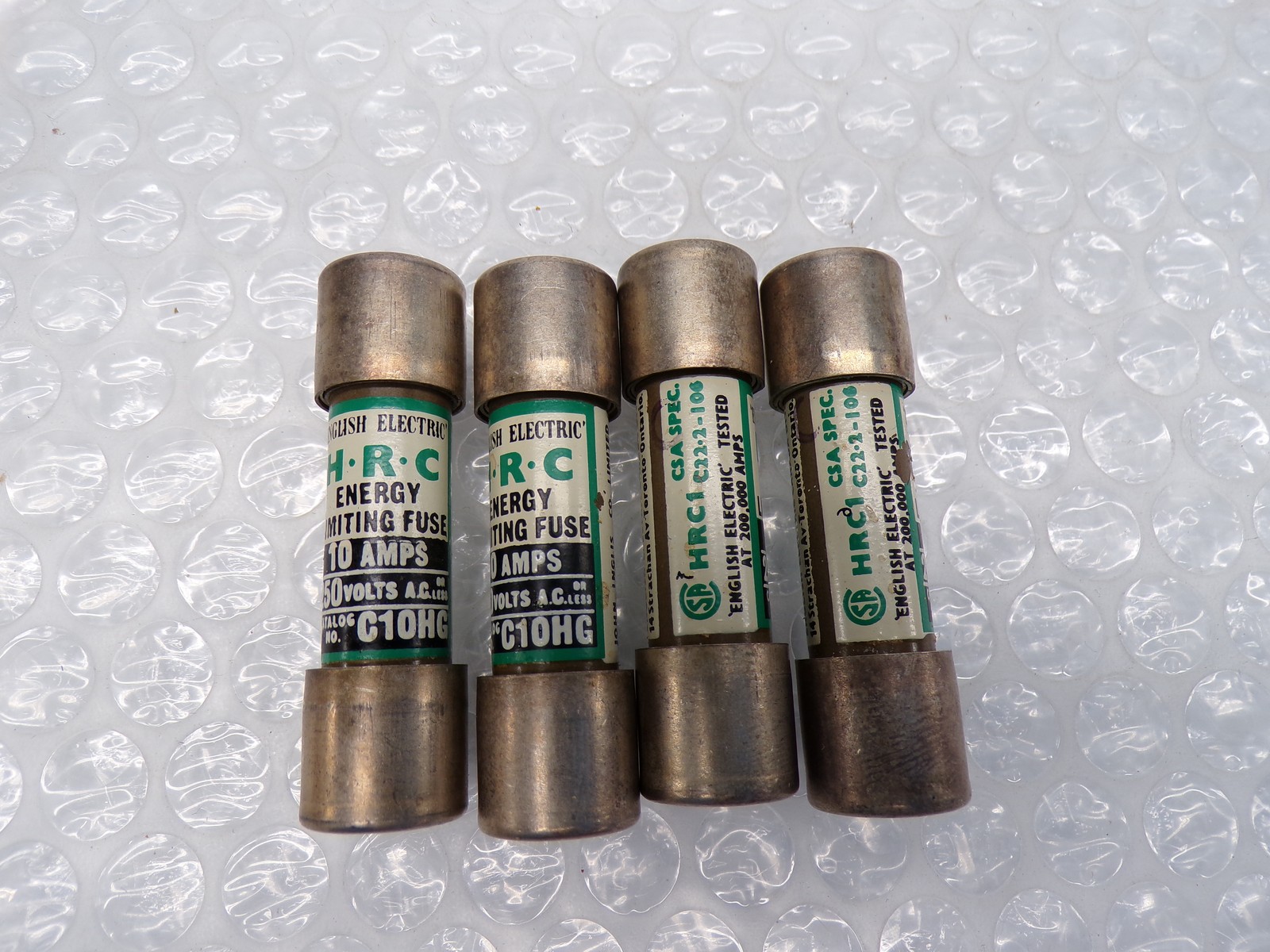 ENGLISH ELECTRIC C10HG 10AMP FUSE LOT OF 4 NSNP