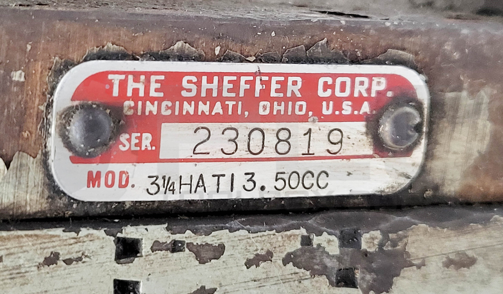 NEW SHEFFER 31/4HATI3.50CC PNEUMATIC CYLINDER