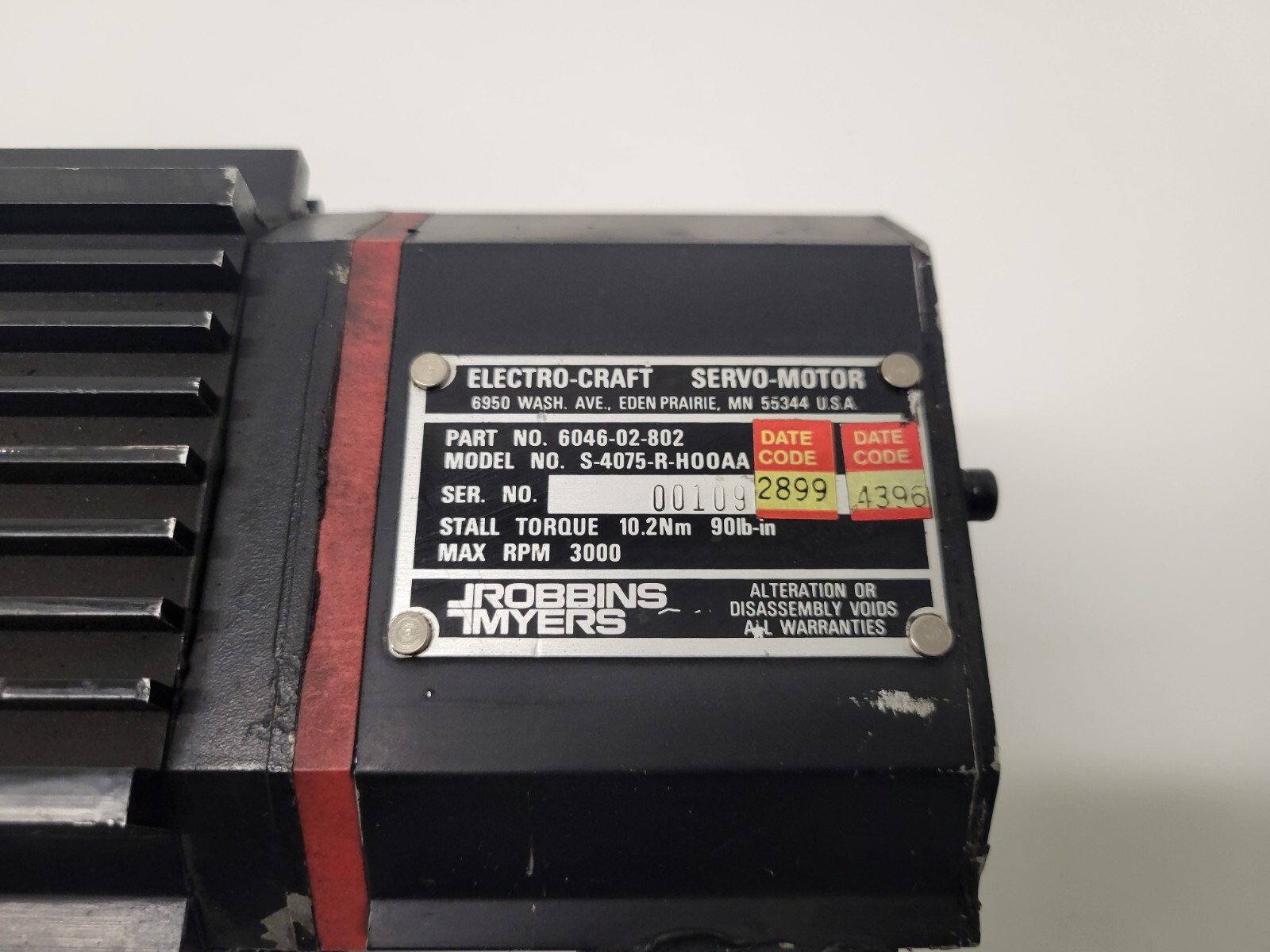 GOOD USED! ROBBINS MYERS ELECTRO-CRAFT SERVO MOTOR 6046-02-802