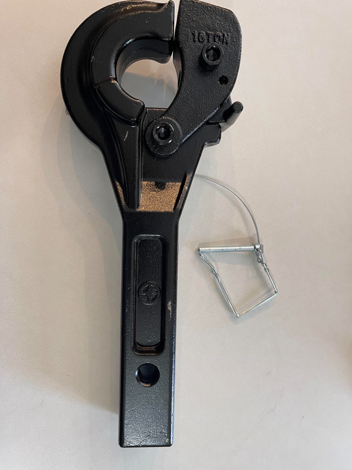 Forged Pintle Hook Hitch 10 T/20000 lbs 2 in Hook Receiver 2 1/2 in Lunette Ring