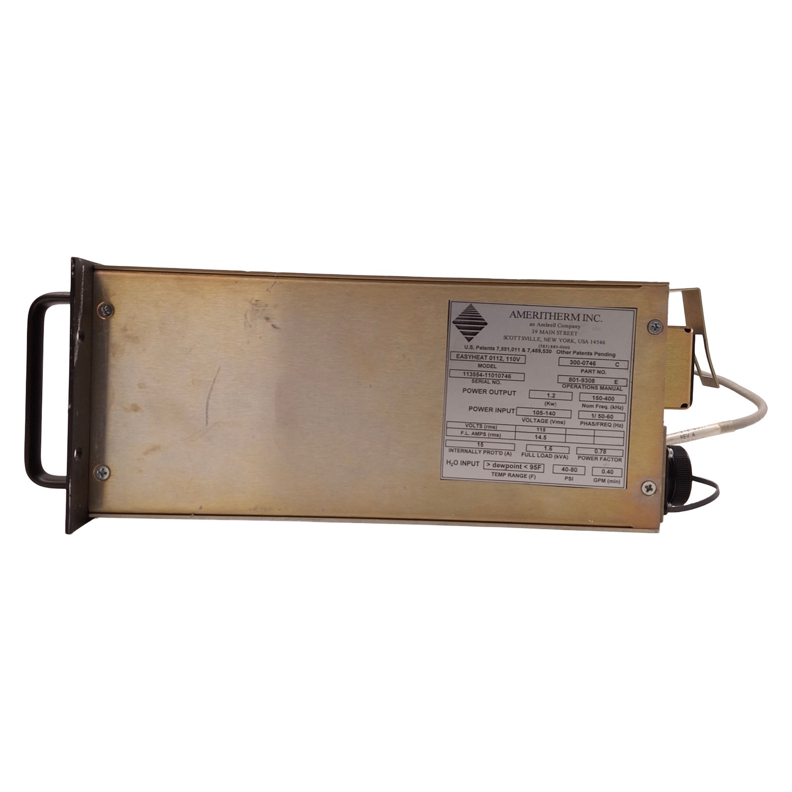 Ameritherm EasyHeat 0112 Induction Heating System 105-140Vac, 45°C Max, 5.6 Bar