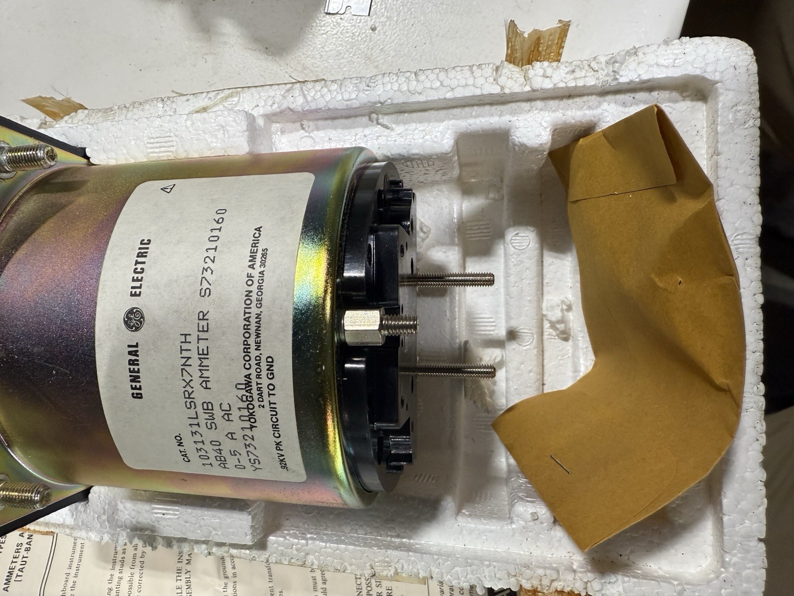 General Electric YOKOGAWA 103131LSRX7NTH AB40 SWB AMMETER S73210160 0-5 A AC New