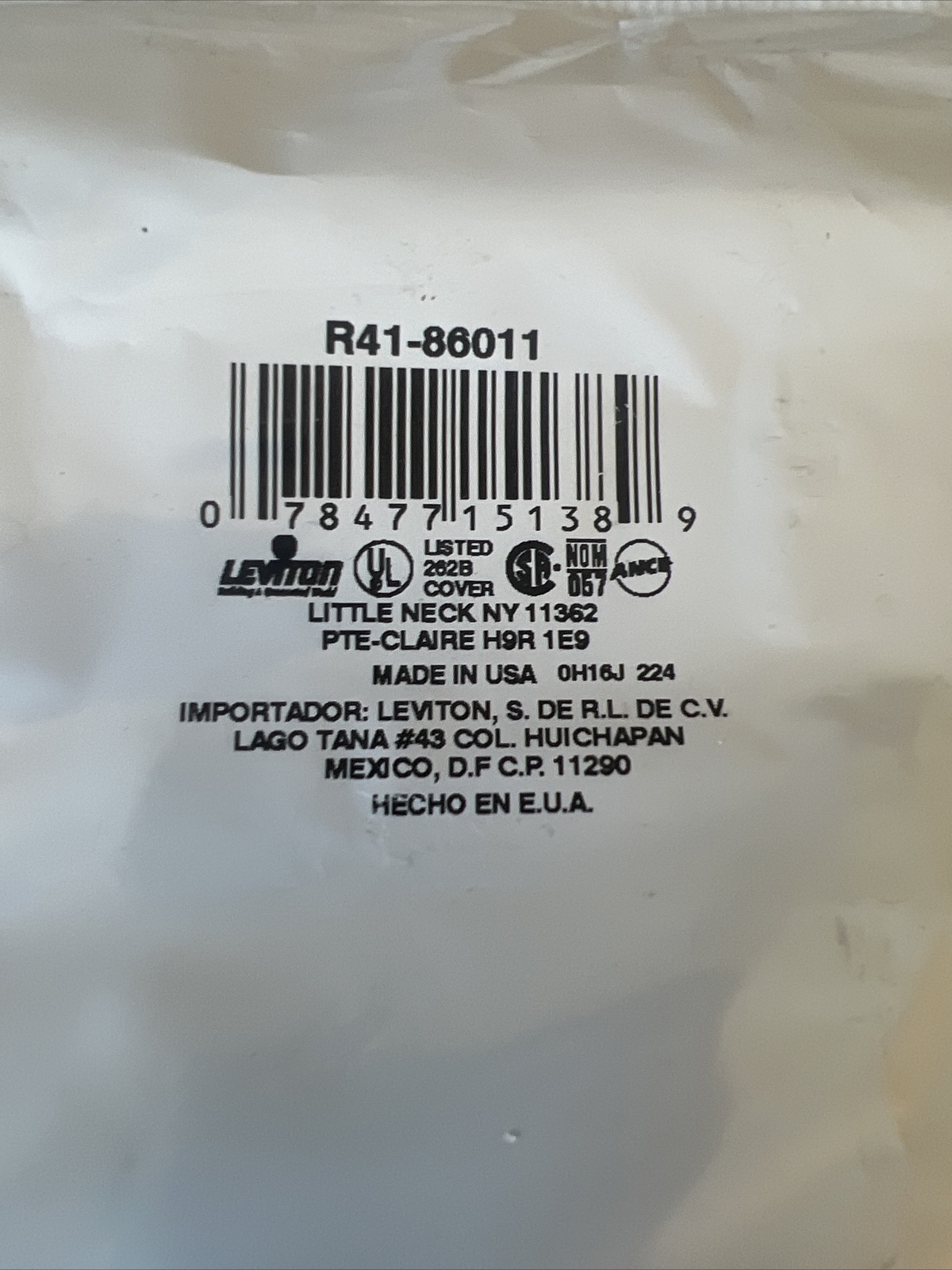 Leviton R41-86011 3 gang Ivory switch cover plate