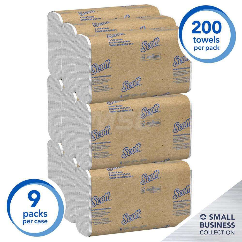 9 Pack Scott 10″ White C-Fold Paper Towels: 1 Ply, 200 Sheets
