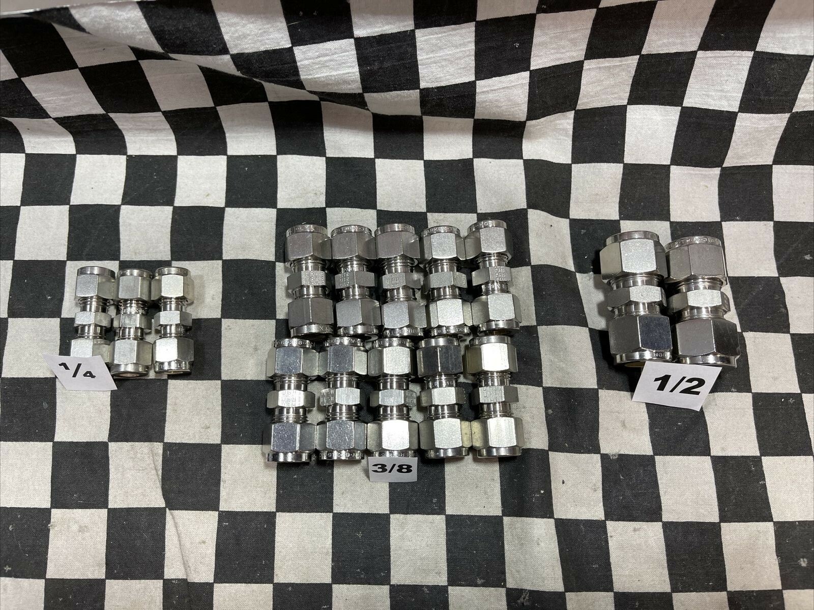 PARKER UNION 1/4″ 3/8 1/2″, 4SC4-316, 6SC6-316, 8SC8-316, LOT OF 15, #1606Z14
