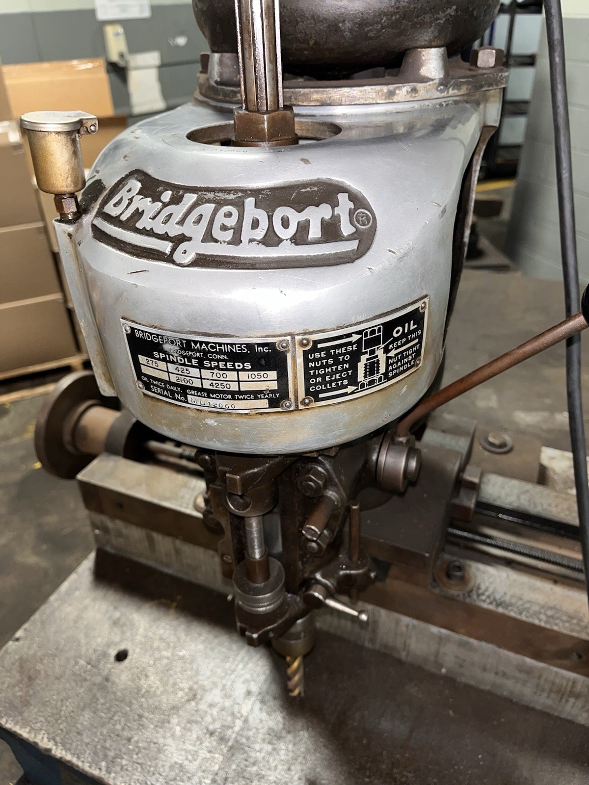 Bridgeport M-Head Milling Machine on Custom Precision Cast Iron Table 60″ x 27″