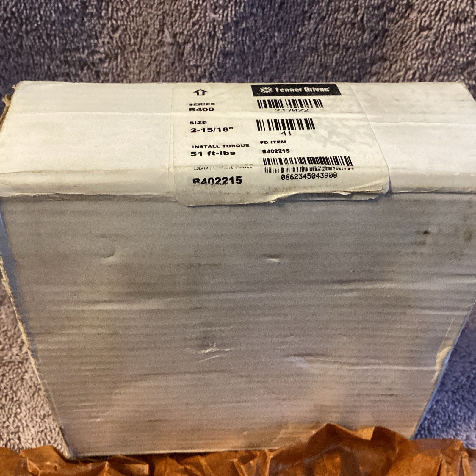 FENNER DRIVES…B402215…2-15/16”..series B400…Keyless Bushing…NEW