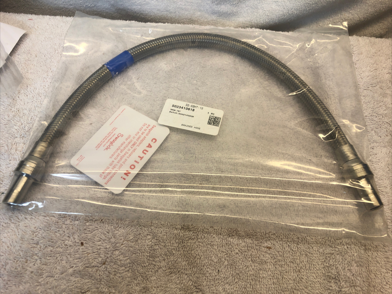 Swagelok SS-8BHT-18 PTFE-Lined Stainless Steel Braided Hose Assy 1/2″ (3461)