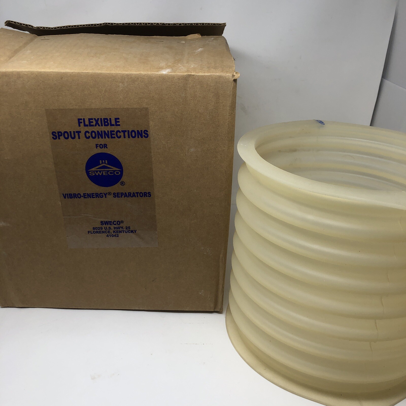New Sweco 2799TS Flexible Spout Connector Sleeve 10″ x 12″ Clear Silicone Bellow