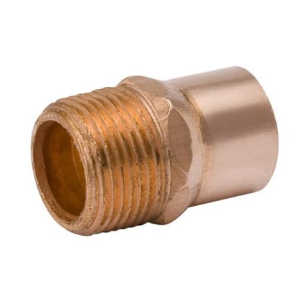 MUELLER W01171 MALE ADAPTER, 1-3/8 X 1-1/4 IN, C X M, WROUGHT COPPER
