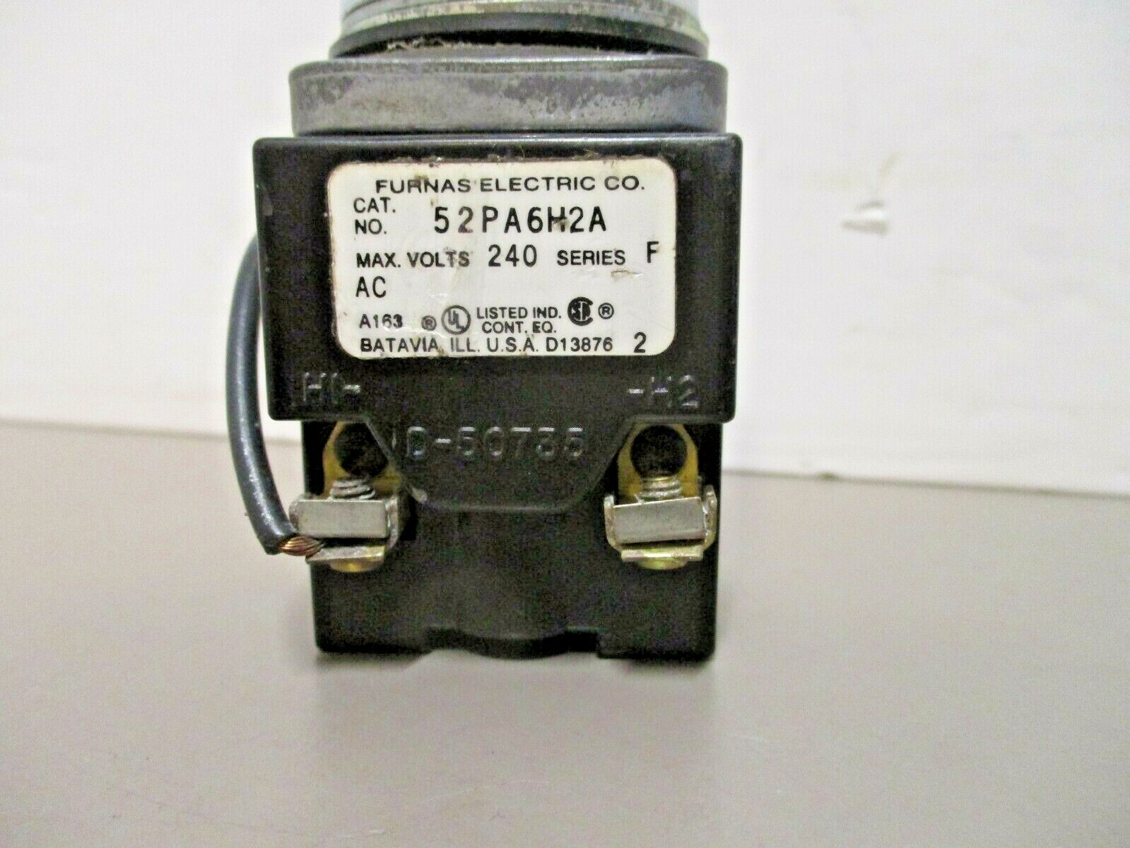 Furnas Electric 52PA6H2A Push to Test Pilot Momentary Red 240V Series-F