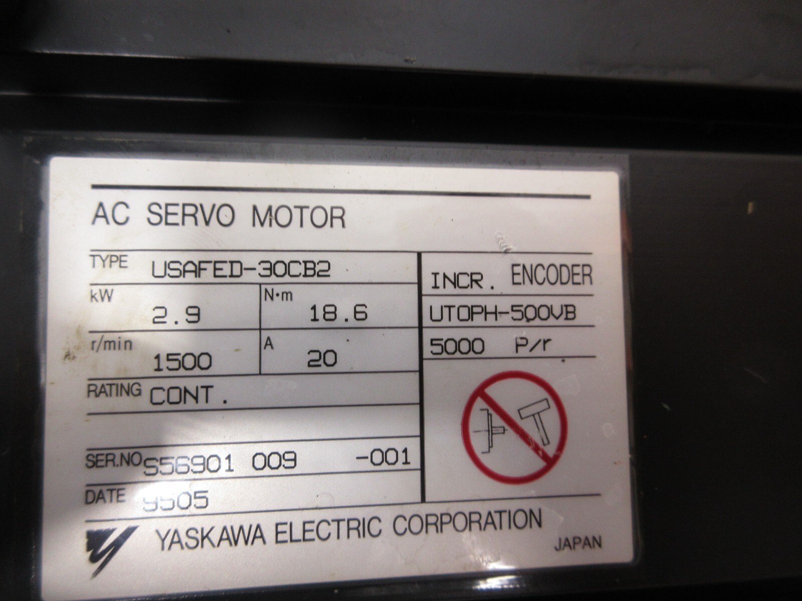 *SPECIAL PRICE* YASKAWA MOTOR USAFED-30CB2 UTOPH-500VB MORI SEIKI CL-25B
