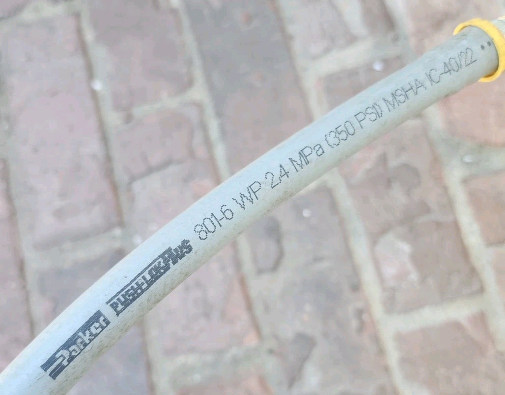 PARKER PUSH-LOK Plus 3/8″ 801-6-WP 2, 4 MPa Welding / Gas HOSE 22″ W/ FIT 350PSI