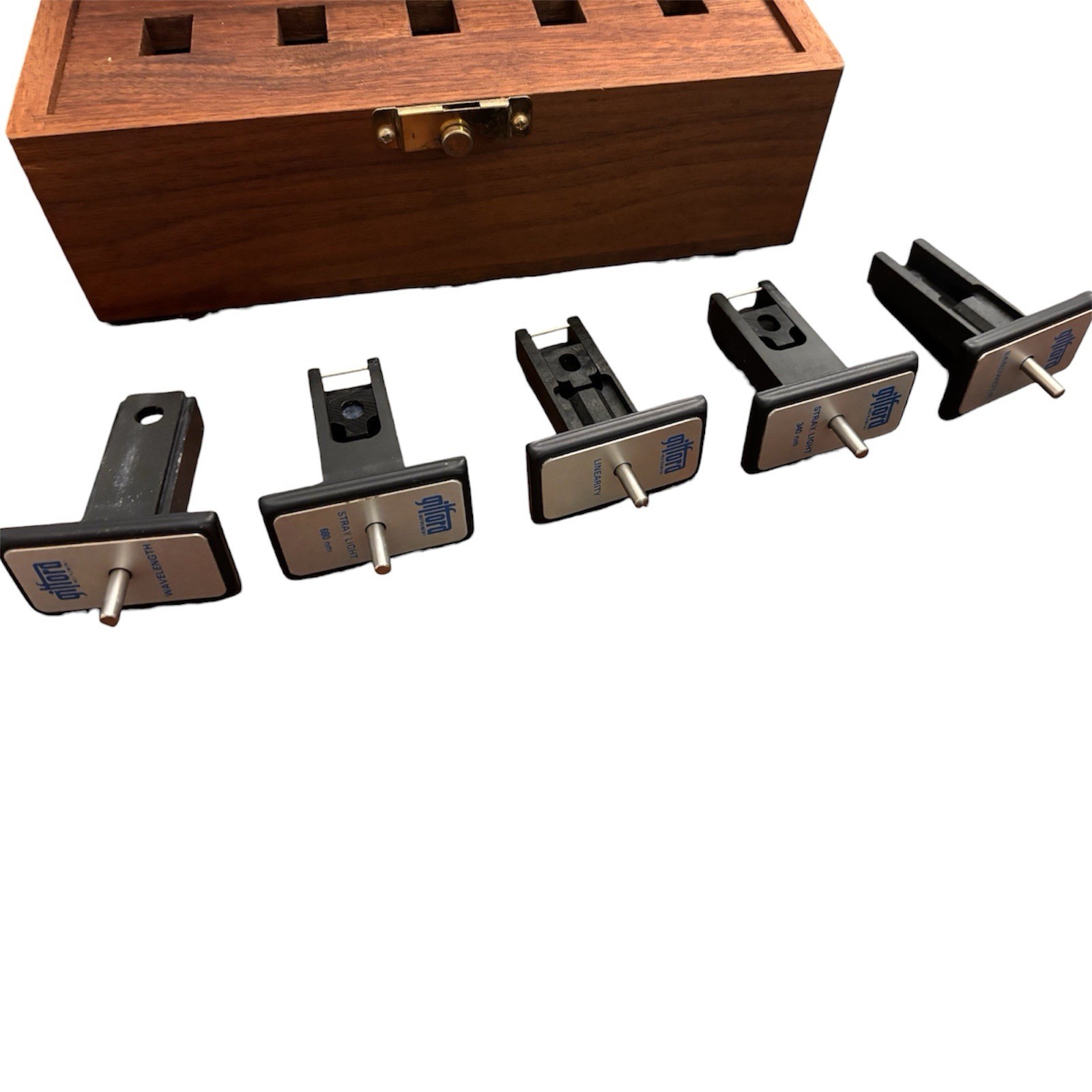 Gilford Spectrophotometer QC Kit Vintage Calibration Standards Wood Case