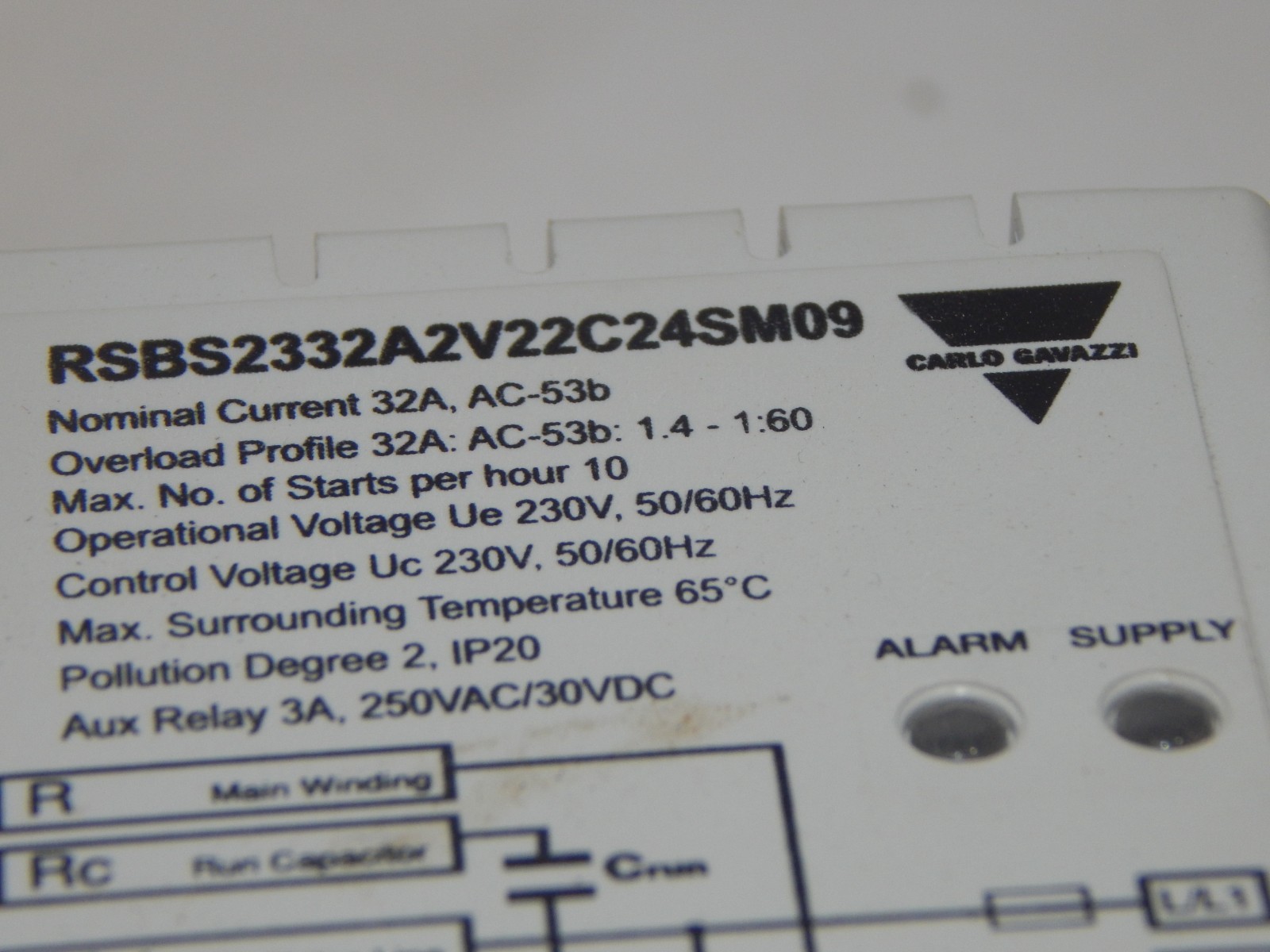 Carlo Gavazzi 1 Phase AC Compressor Soft Starter RSBS2332A2V22C24SM09 32A 230V
