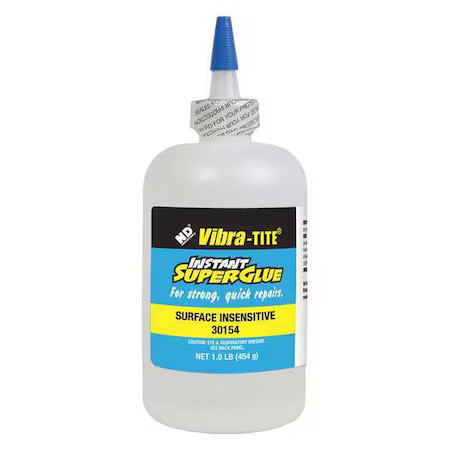 Vibra-Tite 30154 Instant Adhesive, 301 Series, Clear, 0.5 Oz, Bottle