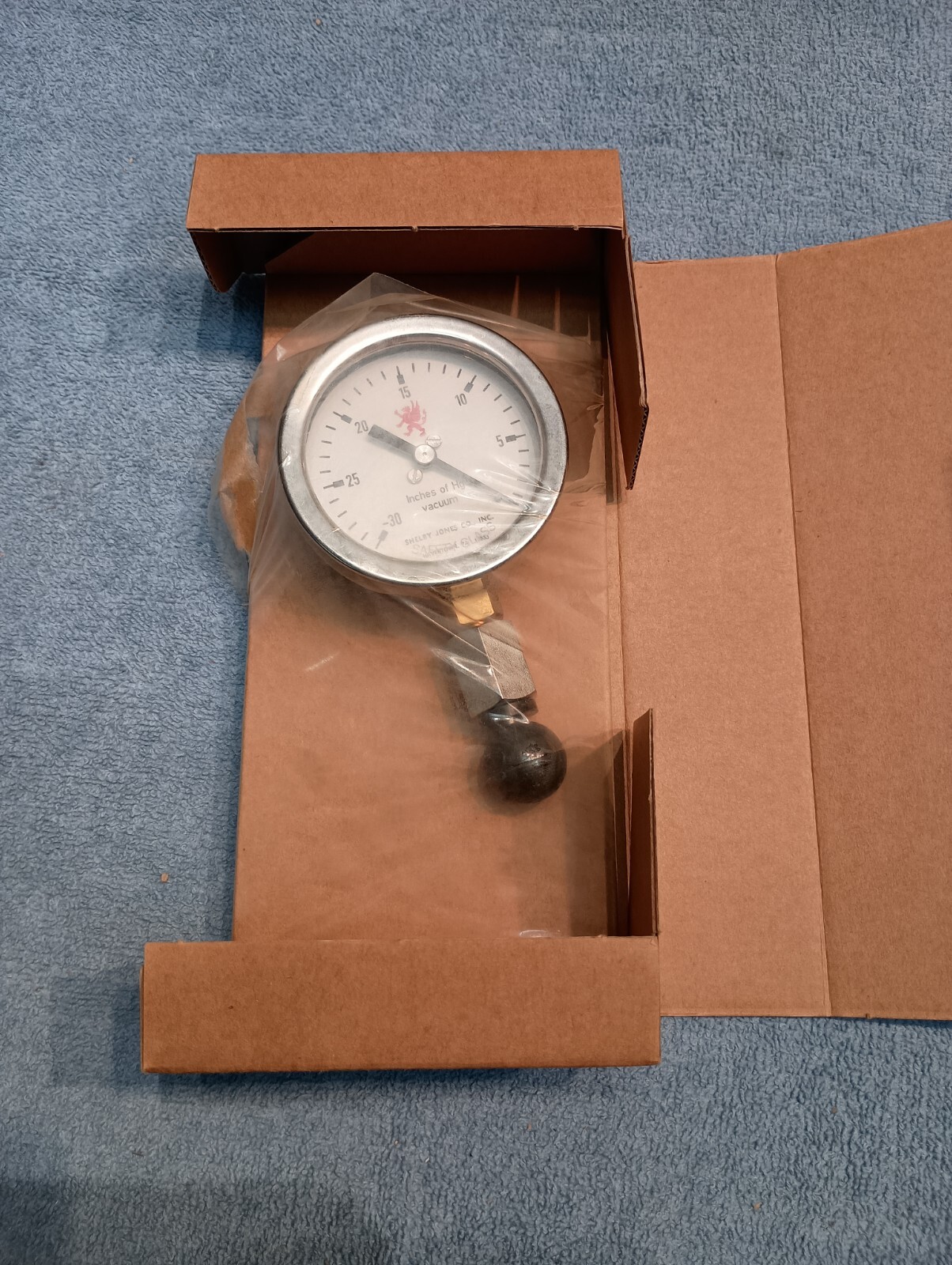 McDaniel Controls AB10824 Vacuum Gauge w/METRIC Thread adaptor 0-30 in Hg Vacuum