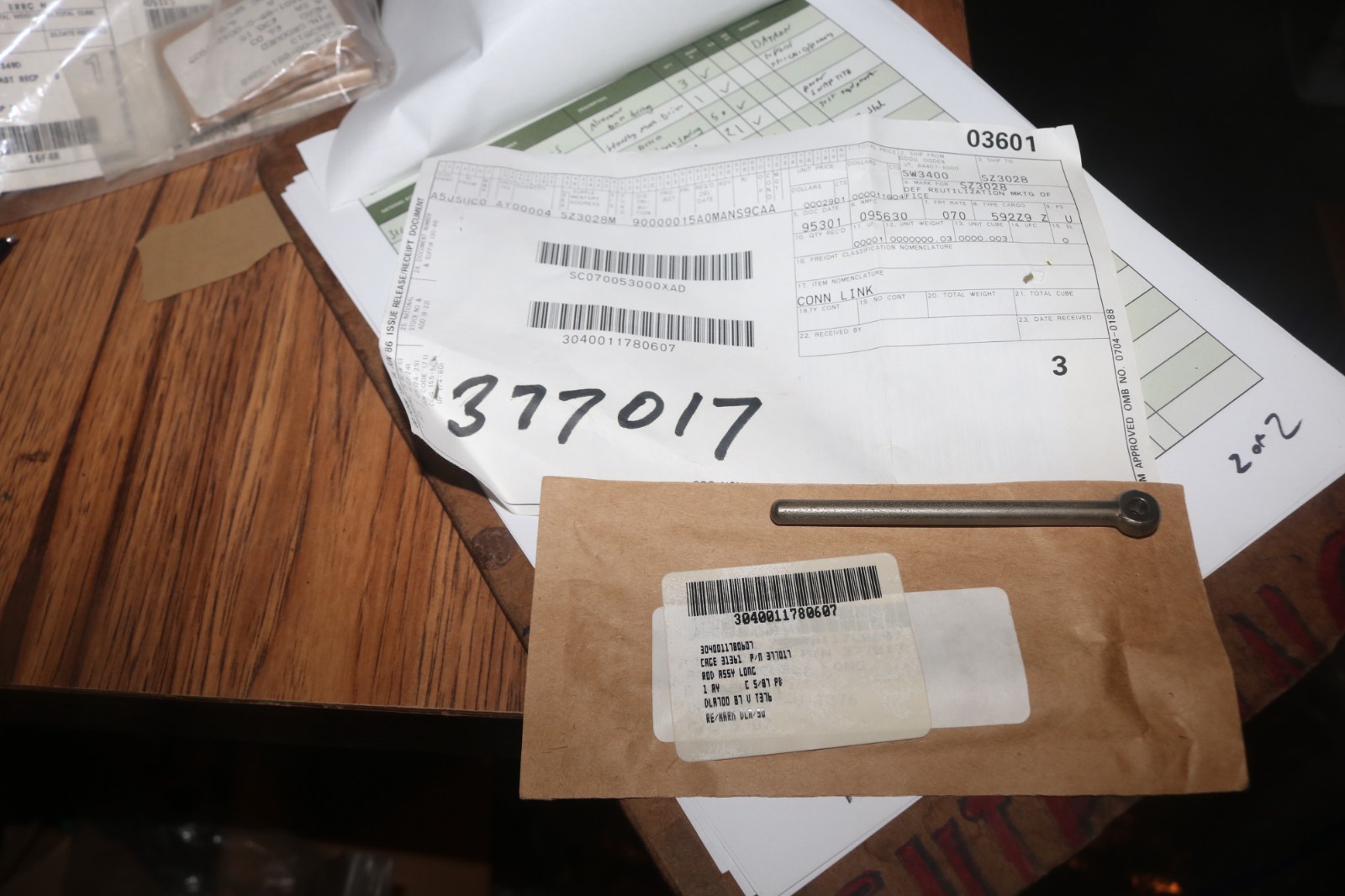 NOS woodward governor rod PN 377017 TF40 Gas turbine 3040-01-178-0607