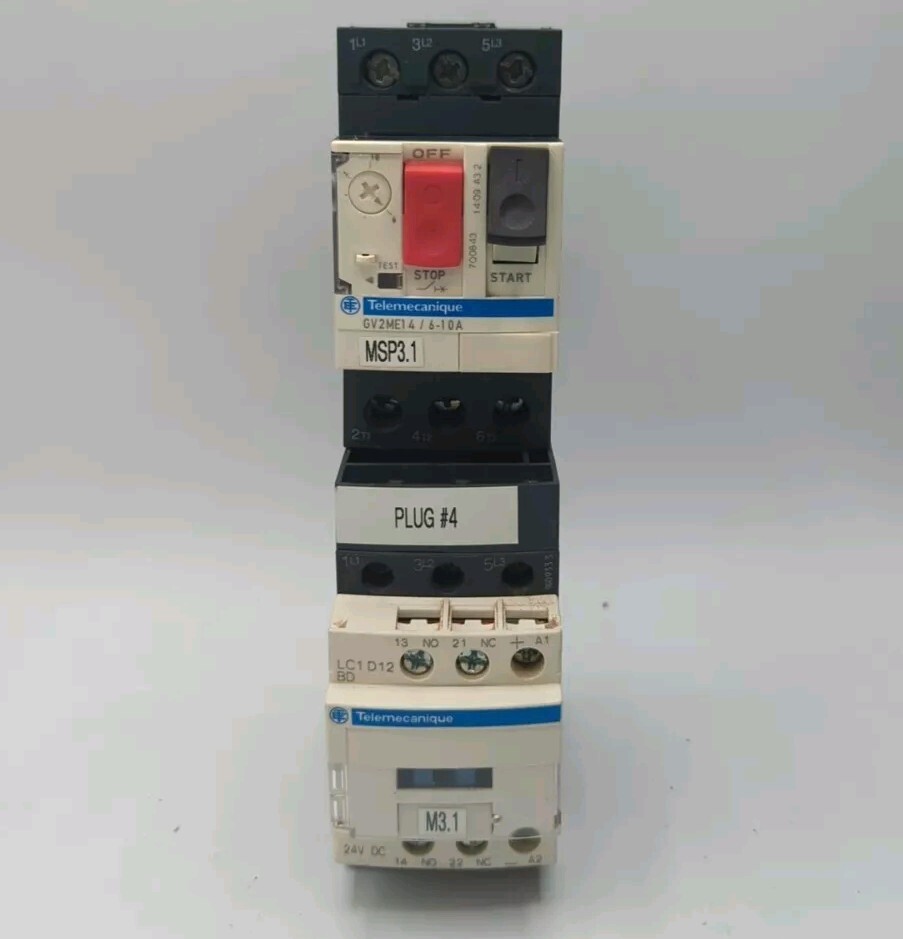 USED TELEMECANIQUE LC1D12 W/TELEMECANIQUE GV2ME14/6-10A DELTA STARTER