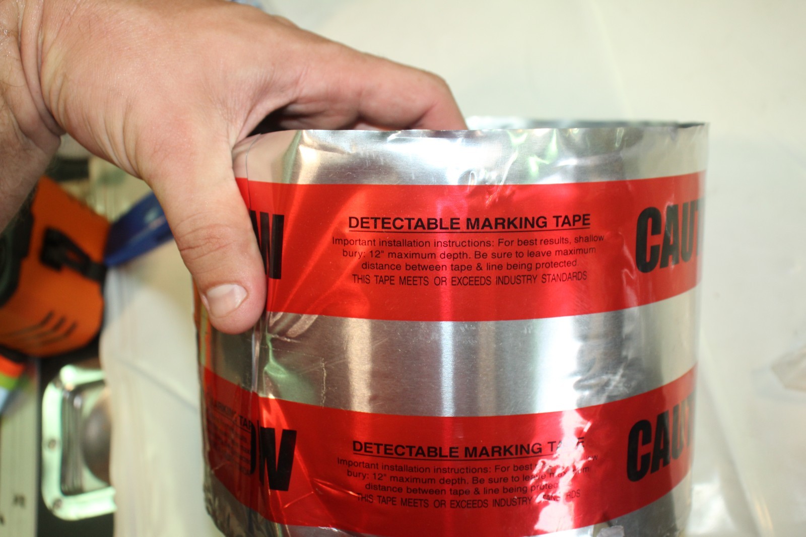 Electric Cable Detectable Marking Tape Roll 6″ x 1000′