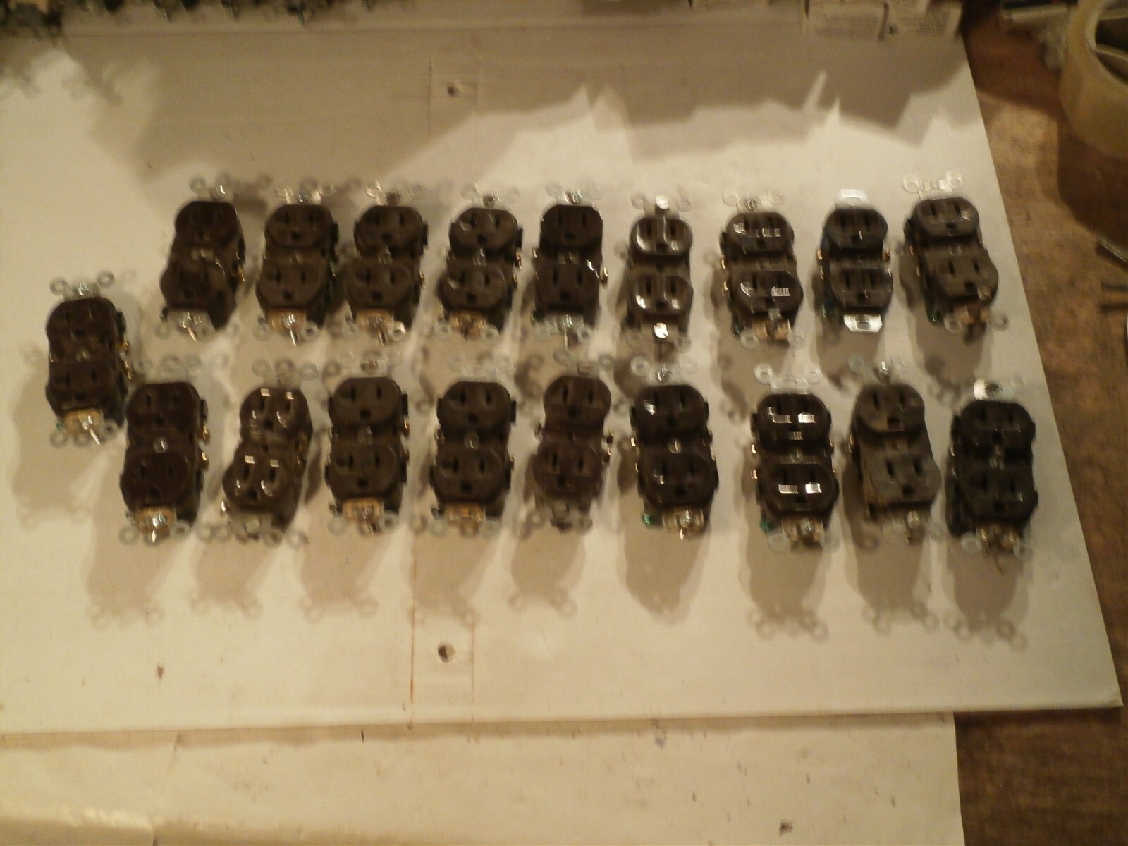 Lot of 19: Duplex Brown Receptacles, Many Commercial Grade, Several styles