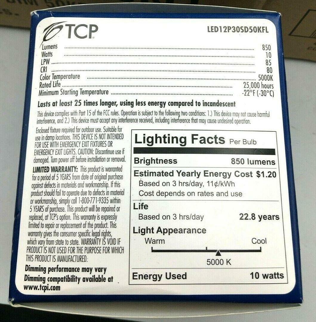 TCP Elite LED Lot of 13, 850 Lumens 10W, 5000K Dimmable Long Neck Lamp NIB