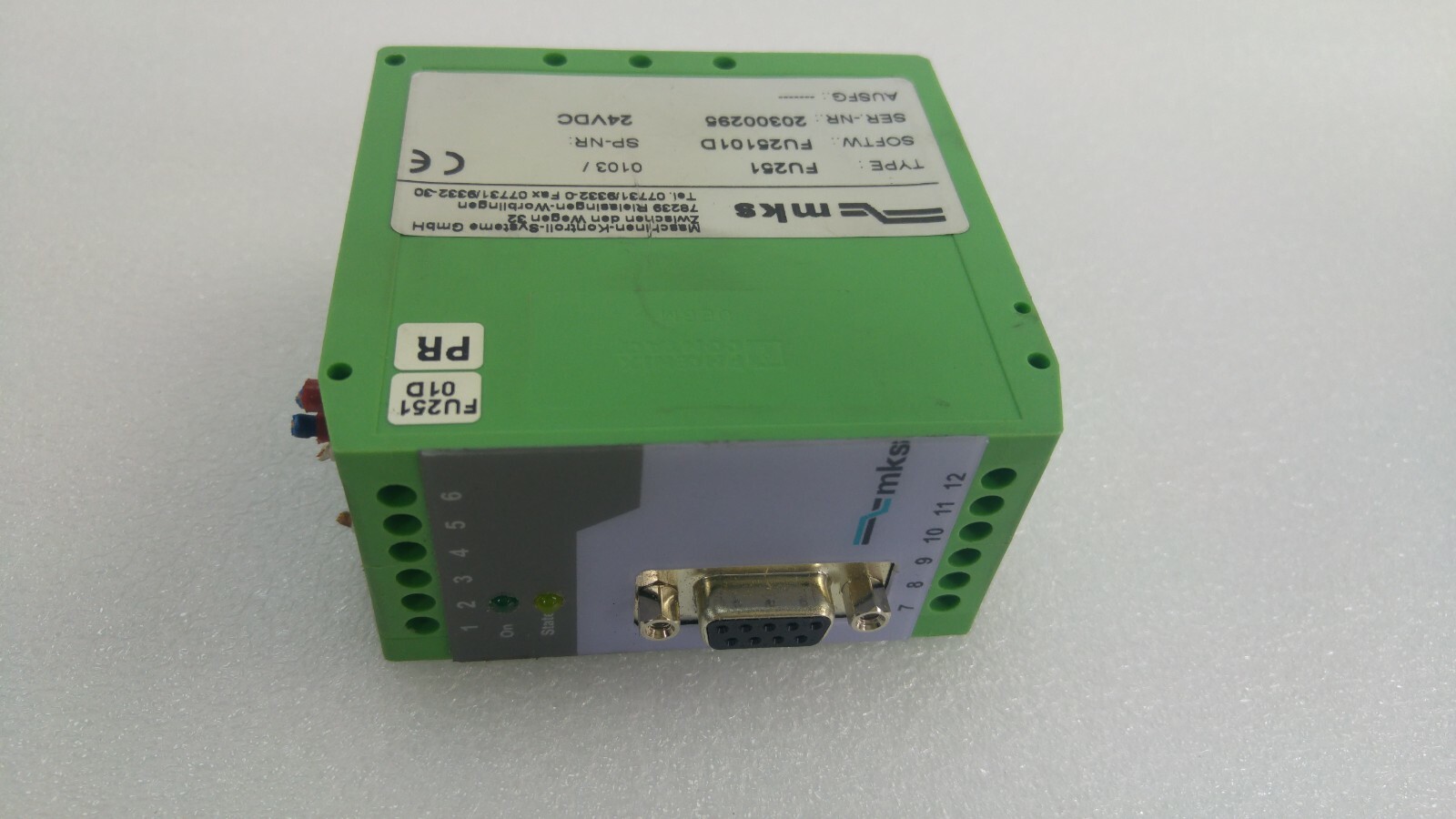 MKS PHOENIX CONTACT RELAY FU251, FU25101D