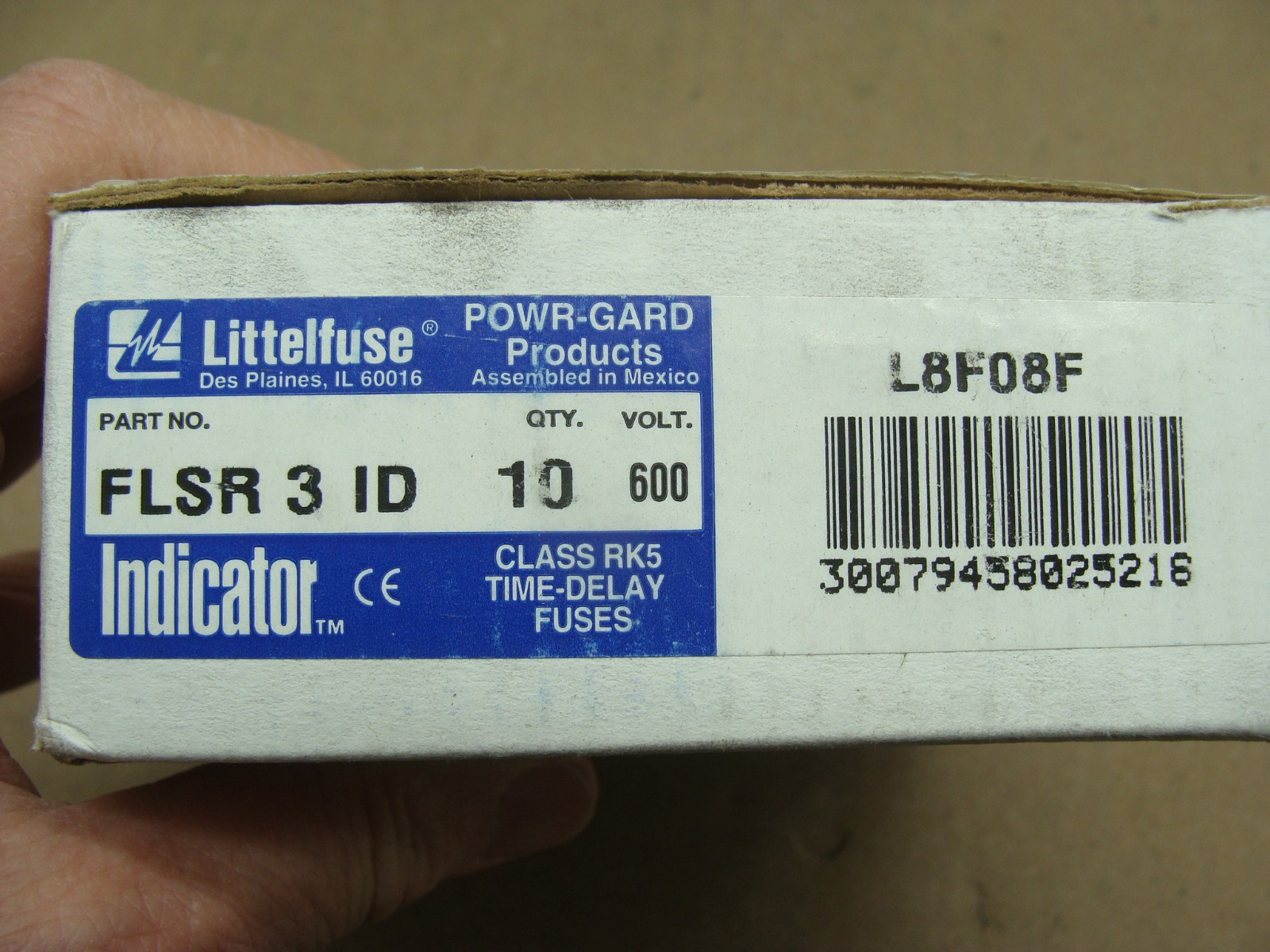 BOX OF 10 LITTELFUSE FLSR 3 ID FUSES 600V 3A CLASS RK5 INDICATOR TIME DELAY