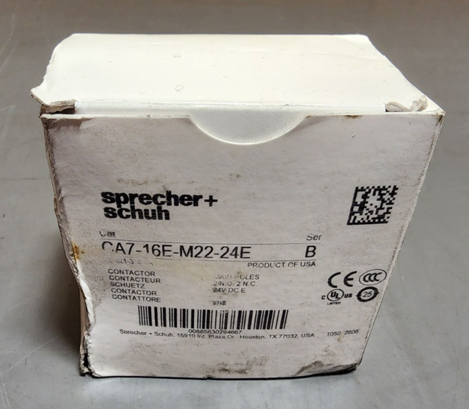 Sprecher + Schuh CA7-16E-M22-24E Contactor 24VDC Coil 2NO 2NC