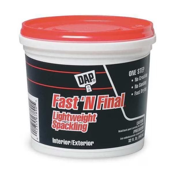Dap Spackling Paste, 1 qt, Tub, White, F