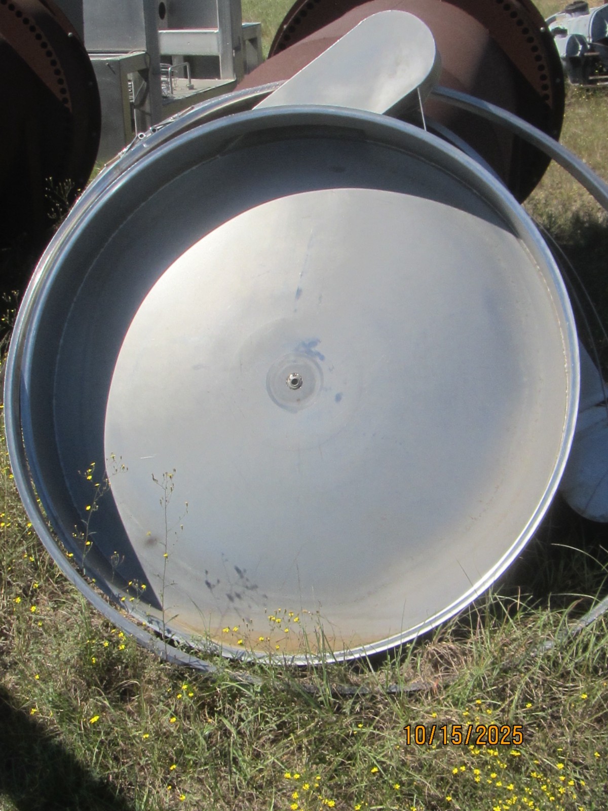 48″ round Sweco Stainless steel discharge frame piece. Used. Little to no wear.