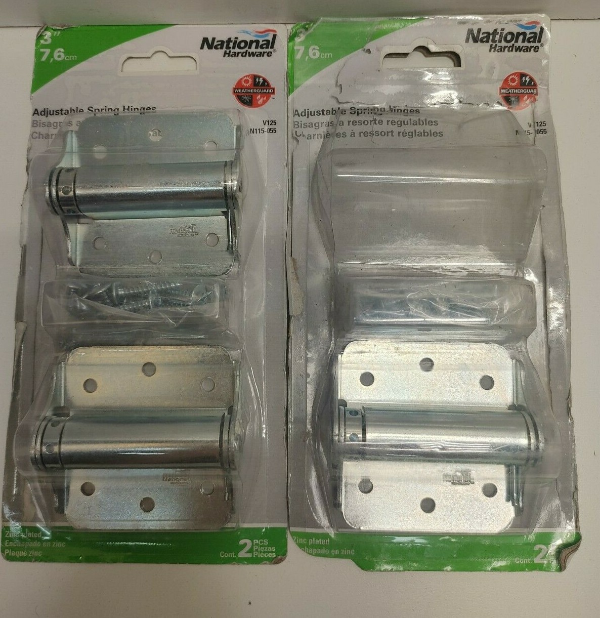 SET OF 3 NEW OLD STOCK! NATIONAL HARDWARE 3″ ADJUSTABLE SPRING HINGES N190-736