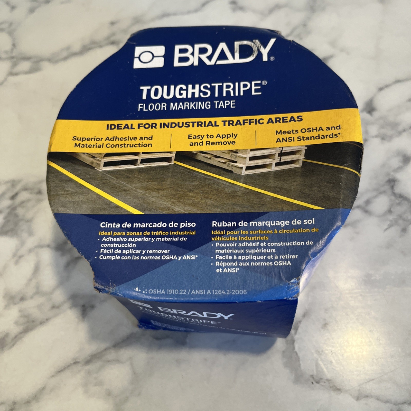 Brady 104344 Toughstripe B-514 Blue 3in X 100ft Solid Colored Tape Roll