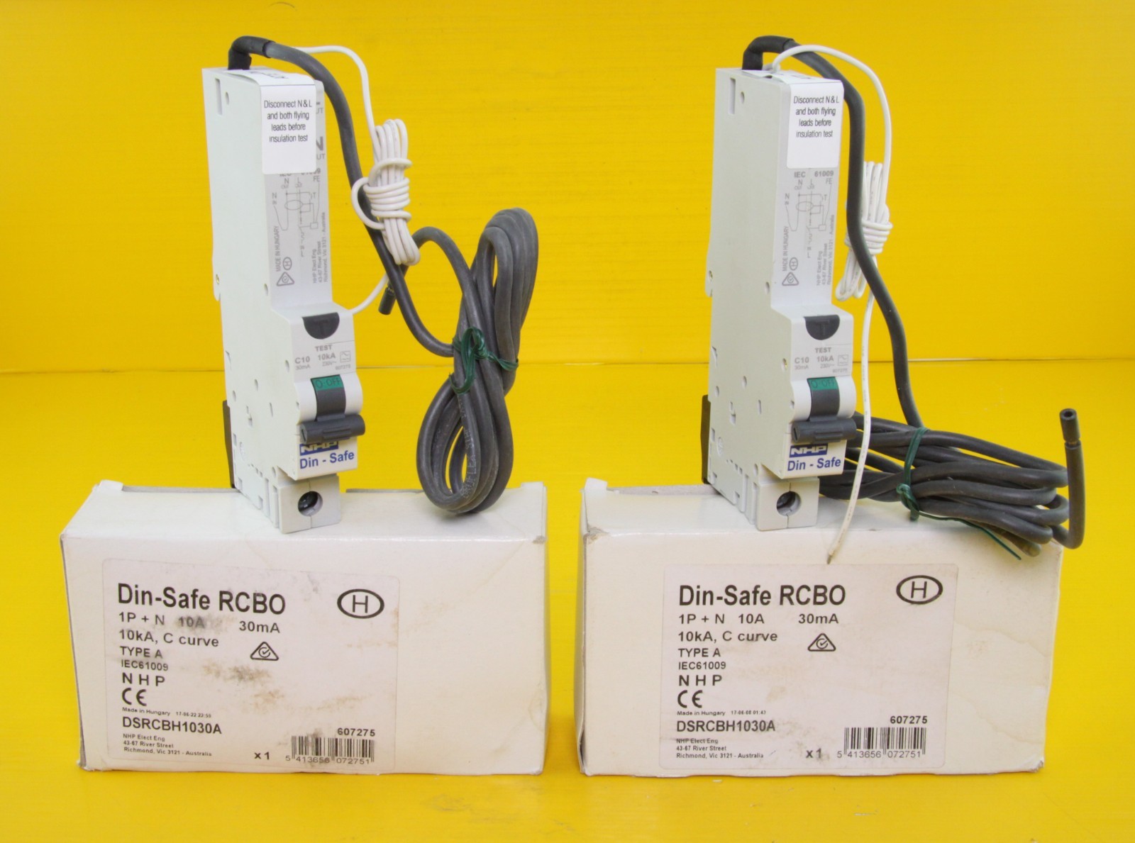 (2 Pack) NHP DSRCBH1030A RCBO MCB/RCD , 10A , 1P+N , 10kA , C , 240VAC , Type A