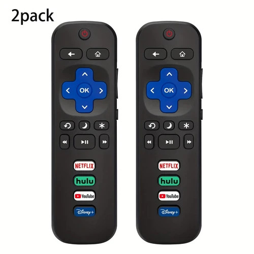 2-Pack New Replacement Remote For All Roku Smart TV TCL Hisense Onn Philips LG