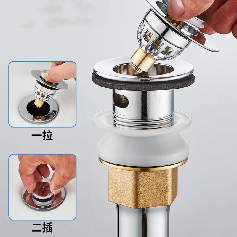 2Pcs Bathroom Sink Stopper for 34mm – 40mm Holes Pop-Up Drain Strainer