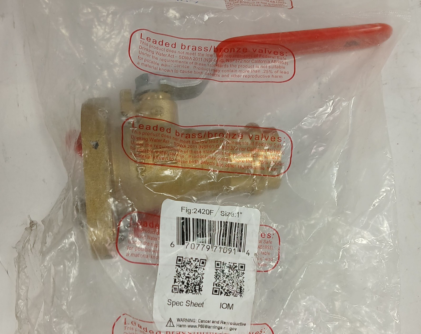 1 NEW RWV 2417 1” 600WOG BRASS IOM VALVE NNB ***MAKE OFFER***